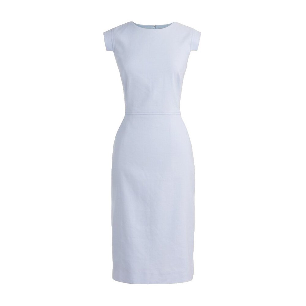 NWT J.Crew Resume Sheath in Peri Breeze Blue Stretch Linen Dress 8 $188